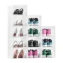 Shoe Storage Boxes, 12 Pack Clear Stackable Shoe Boxes Storage Organizers with Magnetic Door, Fit up to US Size 13, Plastic Snea