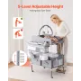puslebord, foldbar bleskiftestation med 2 stofskuffer, sidekurv