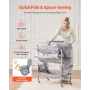 puslebord, foldbar bleskiftestation med 2 stofskuffer, sidekurv