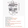 puslebord, foldbar bleskiftestation med 2 stofskuffer, sidekurv