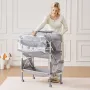 puslebord, foldbar bleskiftestation med 2 stofskuffer, sidekurv