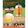 Beverage Dispenser, 8L Drink Dispenser for Parties, Stainless Steel + Plastic Juice Dispensers with Spigot Ice Chamber Tray, Ice