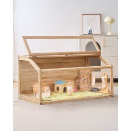 Træ hamster bur Habitat 48 i mus -gnavere Hutch Small Animals Cage