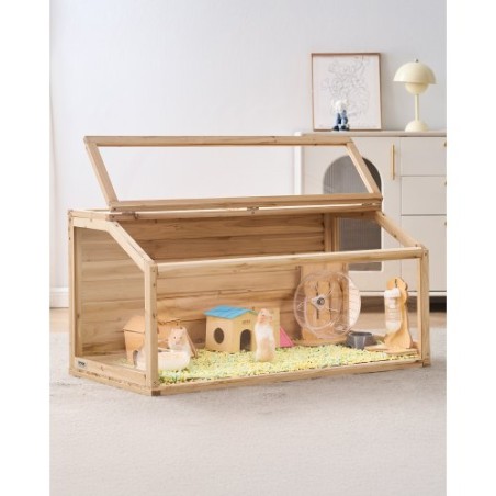 Træ hamster bur Habitat 48 i mus -gnavere Hutch Small Animals Cage