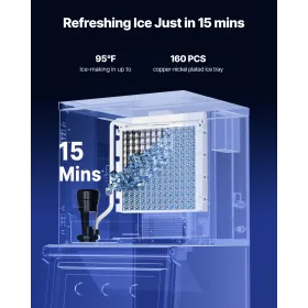 VEVOR Commercial Ice Maker Machine - Head, 181.4 kg/Day Stainless Steel Ice Machine with Self-Cleaning, Scheduled Ice-Making, Ad