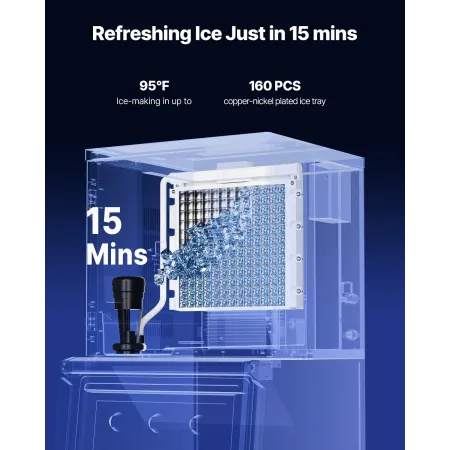 Commercial Ice Maker Machine - Head, 181.4 kg/Day Stainless Steel Ice Machine with Self-Cleaning, Scheduled Ice-Making, Adjustab