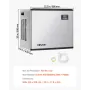 Commercial Ice Maker Machine - Head, 181.4 kg/Day Stainless Steel Ice Machine with Self-Cleaning, Scheduled Ice-Making, Adjustab