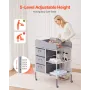 VEVOR Baby Changing Table, Portable Diaper Change Station with 3 Fabric Drawers and Lockable Wheels, Adjustable Height Multi-Fun