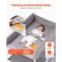 Baby Changing Table, Portable Diaper Change Station with 3 Fabric Drawers and Lockable Wheels, Adjustable Height Multi-Functiona