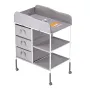 VEVOR Baby Changing Table, Portable Diaper Change Station with 3 Fabric Drawers and Lockable Wheels, Adjustable Height Multi-Fun