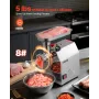 VEVOR Commercial Electric Meat Grinder, 2.3 kg/min Capacity, 8 Industrial Meat Mincer with 2 Stainless Steel Blades, 2 Grinding 