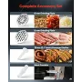 Commercial Electric Meat Grinder, 2.3 kg/min Capacity, 8 Industrial Meat Mincer with 2 Stainless Steel Blades, 2 Grinding Plates