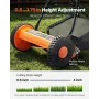 VEVOR Push Reel Lawn Mower 35 cm, 5 Blades Manual Push Mower No Motor, 15-45 mm Adjustable Cutting Height, Walk-Behind Lawn Mowe