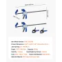 VEVOR stangklemmer til træbearbejdning, 2-pak 60,96 cm enhåndsklemme/spreder, Quick-Grip F-klemme med 154 kg belastningsgrænse,