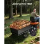 Garden Utility Trailer, 17 Cu. Ft & 272 kg Capacity, ATV UTV Hauling Trailer, Tow Behind Steel Dump Cart with 16" Tires, Hand Pu