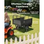 VEVOR Garden Utility Trailer, 17 Cu. Ft & 272 kg kapacitet, ATV UTV trækvogn, bugsering bag ståldumpervogn med 16" dæk, H