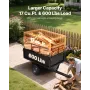 Garden Utility Trailer, 17 Cu. Ft & 272 kg Capacity, ATV UTV Hauling Trailer, Tow Behind Steel Dump Cart with 16" Tires, Hand Pu