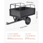VEVOR Garden Utility Trailer, 17 Cu. Ft & 272 kg Capacity, ATV UTV Hauling Trailer, Tow Behind Steel Dump Cart with 16" Tires, H