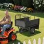 Garden Utility Trailer, 17 Cu. Ft & 272 kg Capacity, ATV UTV Hauling Trailer, Tow Behind Steel Dump Cart with 16" Tires, Hand Pu