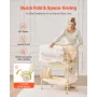 puslebord, foldbar bleskiftestation med 2 stofskuffer, sidekurv