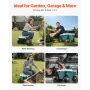 Garden Scooter with Seat, 2 in 1 Rolling Garden Cart with Storage Bin, Supports up to 123kg, Outdoor Wagon with Handle, Lightwei
