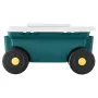 Garden Scooter with Seat, 2 in 1 Rolling Garden Cart with Storage Bin, Supports up to 123kg, Outdoor Wagon with Handle, Lightwei