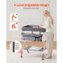 VEVOR Baby Changing Table, Foldable Diaper Change Station with Side Basket, Adjustable Height Portable Changing Table with Locka
