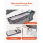 Baby Changing Table, Foldable Diaper Change Station with Side Basket, Adjustable Height Portable Changing Table with Lockable Wh