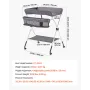 Baby Changing Table, Foldable Diaper Change Station with Side Basket, Adjustable Height Portable Changing Table with Lockable Wh
