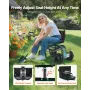 VEVOR Garden Seat with Wheels, Rolling Garden Stool with Height Adjustable & 360° Swivel Seat, 181 kg Weight Capacity, Gardening