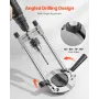 Drill Guide, Multi-Angle Press Portable Precision Drilling Guide Jig Attachment, with Large Handle and Mounting Holes, Aluminum 
