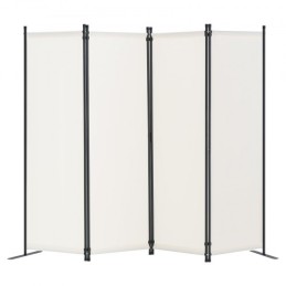 Room divider 4-panel foldning privatlivsskærm stof partition kontor hvid