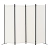 Room Divider 4-Panel Folding Privacy Screen Fabric Partition Office White