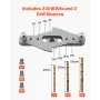 Doweling Jig Kit, Self Centering Dowel Drill Jig for Straight Holes, with Drill Bit Set 6.4 / 7.9 / 9.5 mm and Drill Bit Stop Co