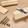 Doweling Jig Kit, Self Centering Dowel Drill Jig for Straight Holes, with Drill Bit Set 6.4 / 7.9 / 9.5 mm and Drill Bit Stop Co