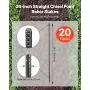 VEVOR Rebar Stakes, 609,6 mm / 24-Inch, Heavy-Duty 0.47 in Diameter, Straight Galvanized Steel Ground Anchors with Chisel Point 