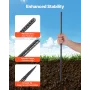 Rebar Stakes, 609,6 mm / 24-Inch, Heavy-Duty 0.47 in Diameter, Straight Galvanized Steel Ground Anchors with Chisel Point End & 