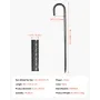 Rebar Stakes, 406,4 mm / 16-Inch, Heavy-Duty 0.4 in Diameter J Hook, Galvanized Steel Ground Anchors with Chisel Point End & Rus