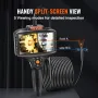 Triple Lens Inspection Camera with Light, 12.7cm IPS Screen Industrial Borescope, 8X Zoom 1080P HD Split Screen, 10 LED Lights S