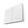 Lighted Medicine Cabinet with Mirror, 60 x 80 cm Wall-Mounted, 3 Color Dimmable LED Bathroom Medicine Cabinet with HD Mirror, Me