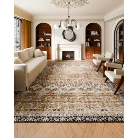 VEVOR Area Rug, 9 x 12 ft Large Washable Rug, Non-Slip and Tear-Resistant Soft Carpet, Pet & Child Friendly Vintage Area Rugs, I