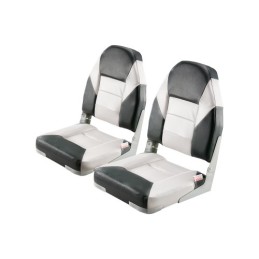 Boat Seat High Backrest Folding Boat Seat Sponge Cushion Black & Grey