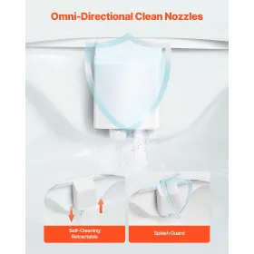 VEVOR Bidet-tilbehør til toilet, selvrensende bidet-toiletsædetilbehør - Dobbelte udtrækkelige dyser, justerbar vandpresse