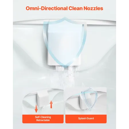 VEVOR Bidet Attachment for Toilet, Self-Cleaning Bidet Toilet Seat Attachment - Dual Retractable Nozzles, Adjustable Water Press