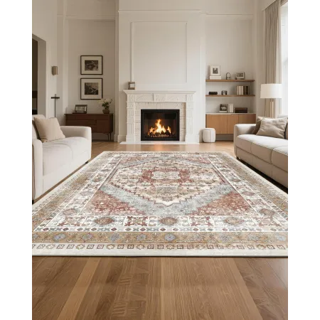 VEVOR Area Rug, 8 x 10 ft Large Washable Rug, Non-Slip and Tear-Resistant Soft Carpet, Pet & Child Friendly Vintage Area Rugs, I