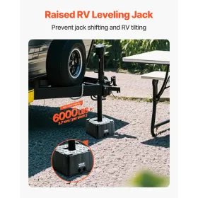 VEVOR Trailer Jack Block, 6" High Heavy Duty RV Leveling Block med 6000 lbs kapacitet, RV Jack Stand, Motorcykel Stand,
