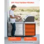 Outdoor Kitchen Drawers, 18.5"W x 22.5"H x 22.5"D Triple Access Drawers, Stainless Steel Flush Mount Cabinets, BBQ Island Drawer