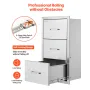 Outdoor Kitchen Drawers, 18.5"W x 22.5"H x 22.5"D Triple Access Drawers, Stainless Steel Flush Mount Cabinets, BBQ Island Drawer