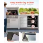 Outdoor Kitchen Drawers, 18.5"W x 22.5"H x 22.5"D Triple Access Drawers, Stainless Steel Flush Mount Cabinets, BBQ Island Drawer