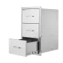 VEVOR Outdoor Kitchen Drawers, 18.5"W x 22.5"H x 22.5"D Triple Access Drawers, Stainless Steel Flush Mount Cabinets, BBQ Island 